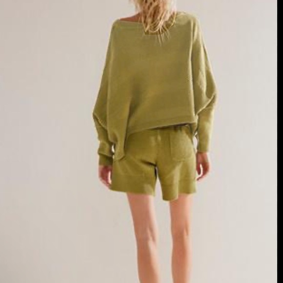 Free People Green Lena Sweater Short Set XS - Picture 2 of 6